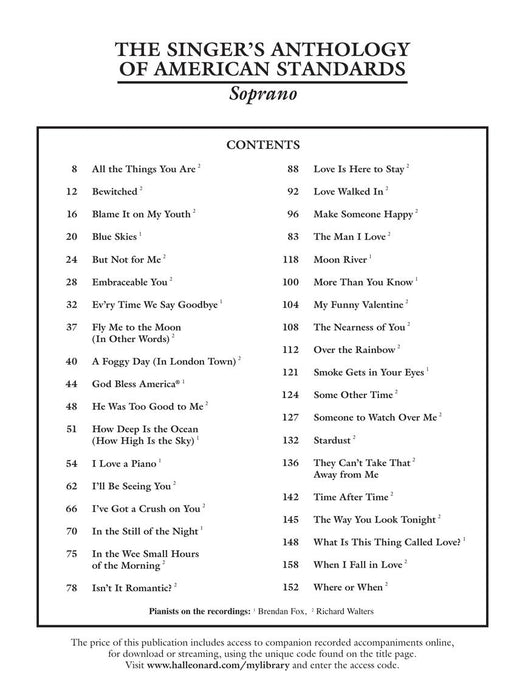 The Singer's Anthology of American Standards Soprano Edition Book/Audio | 小雅音樂 Hsiaoya Music