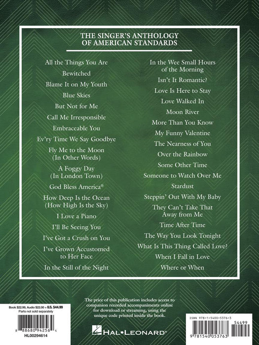 The Singer's Anthology of American Standards Tenor Edition Book/Audio | 小雅音樂 Hsiaoya Music