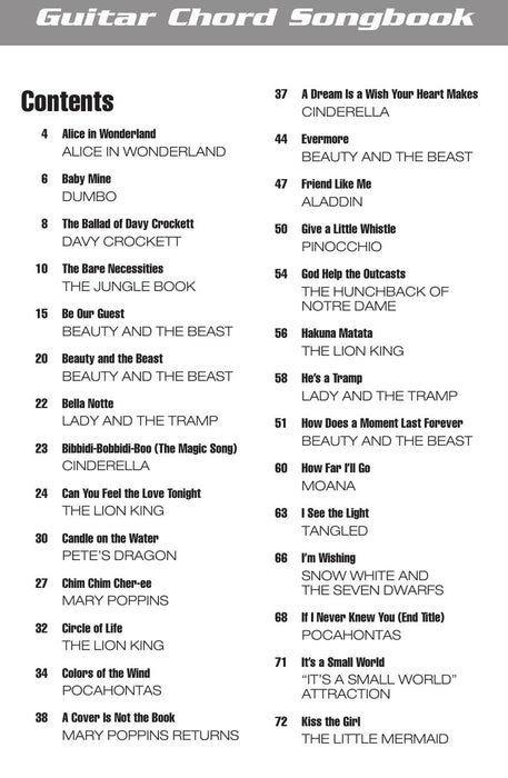 Disney - Guitar Chord Songbook - 2nd Edition 吉他和弦 | 小雅音樂 Hsiaoya Music