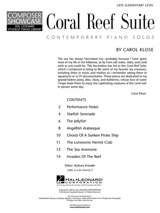 Coral Reef Suite Late Elementary Level Composer Showcase 組曲 作曲家 | 小雅音樂 Hsiaoya Music
