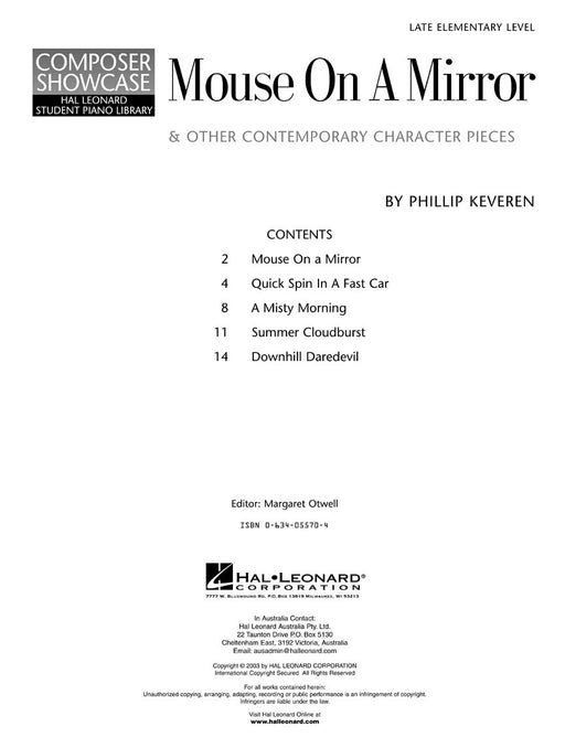 Mouse on a Mirror Composer Showcase Hal Leonard Student Piano Library Late Elementary Level 作曲家 鋼琴 | 小雅音樂 Hsiaoya Music
