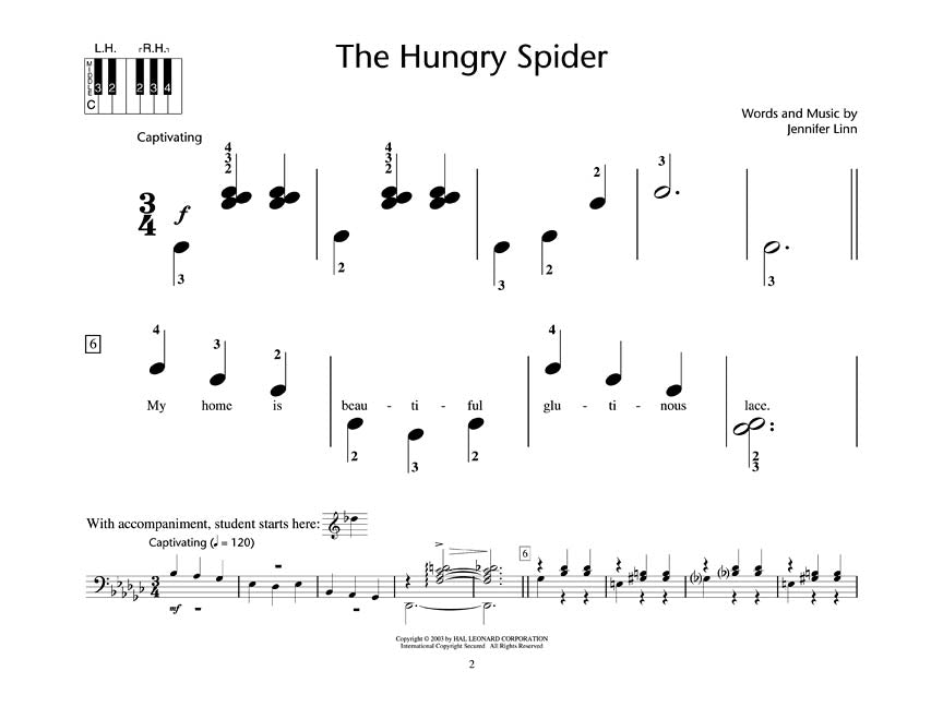 The Hungry Spider Hal Leonard Student Piano Library Showcase Solos Early Level 1 (Pre-Staff) 鋼琴 獨奏 | 小雅音樂 Hsiaoya Music