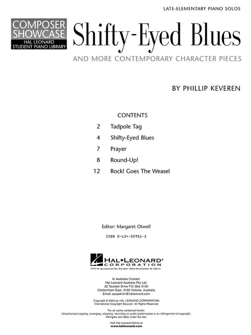 Shifty-Eyed Blues Hal Leonard Student Piano Library Composer Showcase 藍調 鋼琴 作曲家 | 小雅音樂 Hsiaoya Music