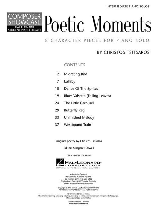 Poetic Moments Hal Leonard Student Piano Library Composer Showcase Intermediate Level 鋼琴 作曲家 | 小雅音樂 Hsiaoya Music
