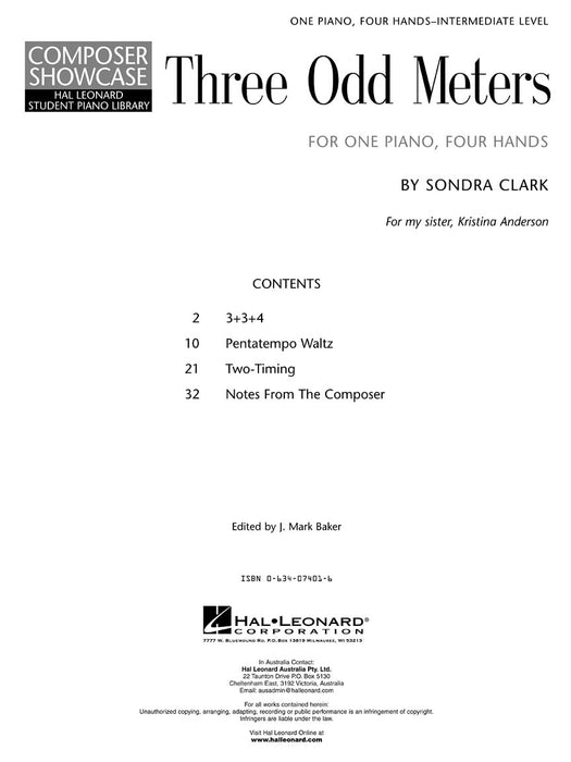 Three Odd Meters One Piano, Four Hands Intermediate Level Composer Showcase 鋼琴四手聯彈 作曲家 | 小雅音樂 Hsiaoya Music