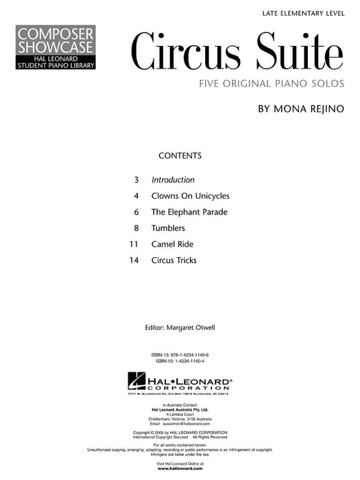 Circus Suite Late-Elementary Level Composer Showcase 組曲 作曲家 | 小雅音樂 Hsiaoya Music