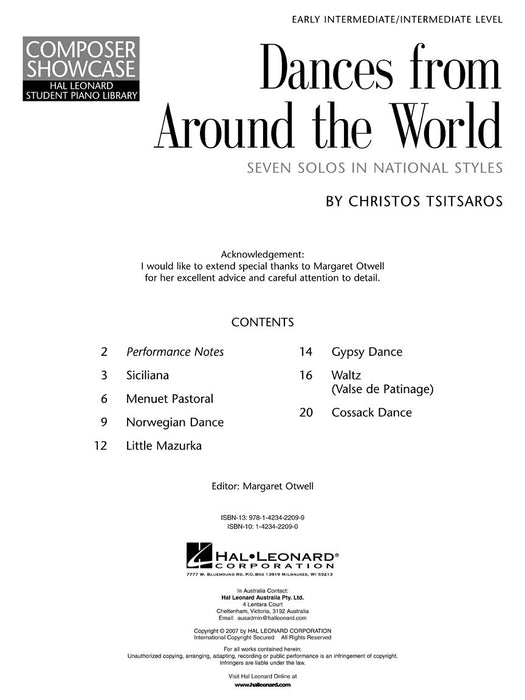 Dances from Around the World Early Intermediate/Intermediate Level Composer Showcase 舞曲 作曲家 | 小雅音樂 Hsiaoya Music