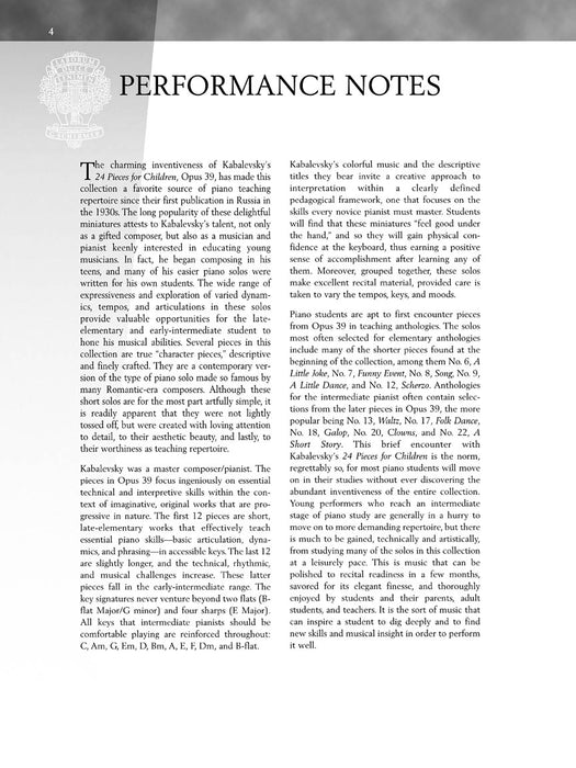 Kabalevsky - 24 Pieces for Children, Opus 39 小品 作品 | 小雅音樂 Hsiaoya Music