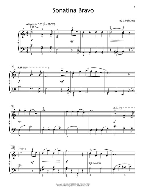 Sonatina Bravo Hal Leonard Student Piano Library Showcase Solo Level 4/Early Intermediate 小奏鳴曲 鋼琴 獨奏 | 小雅音樂 Hsiaoya Music