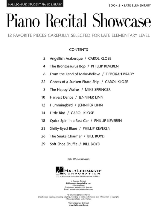 Piano Recital Showcase - Book 2 12 Favorite Pieces Carefully Selected for Late-Elementary Level 鋼琴 小品 | 小雅音樂 Hsiaoya Music