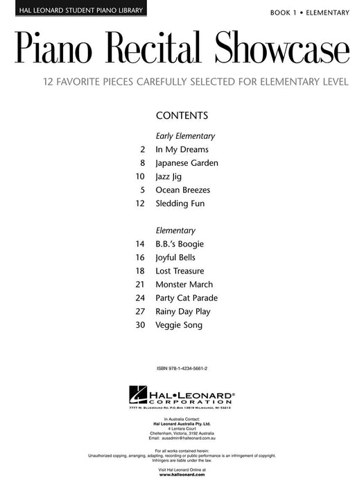 Piano Recital Showcase - Book 1 12 Favorite Pieces Carefully Selected for Elementary Level 鋼琴 小品 | 小雅音樂 Hsiaoya Music