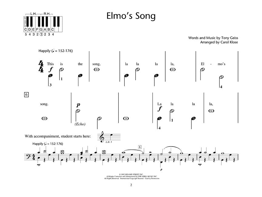 Elmo's Song Hal Leonard Student Piano Library Showcase Solos Pre-Staff - Early Level 1 鋼琴 獨奏 | 小雅音樂 Hsiaoya Music