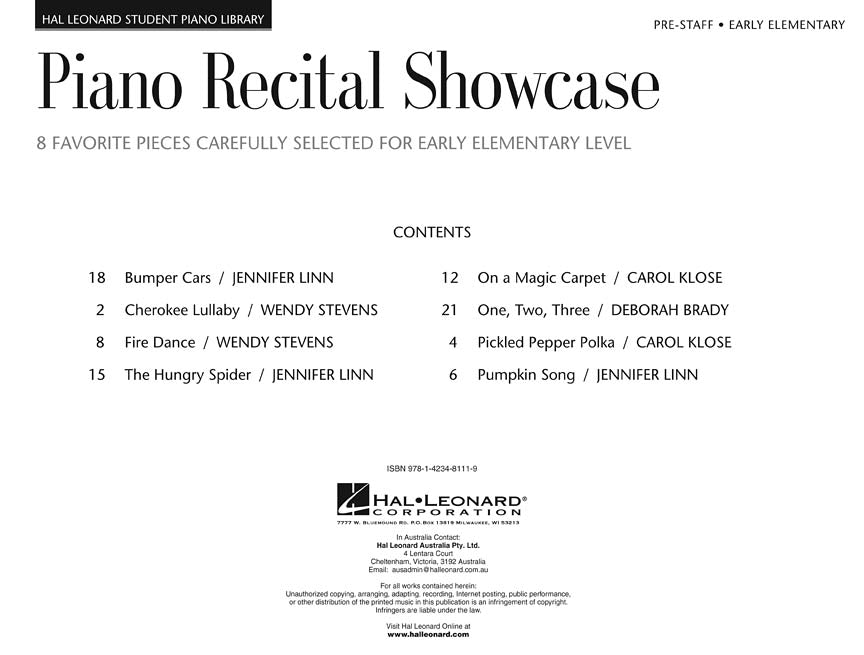 Piano Recital Showcase Pre-staff 8 Favorite Pieces Carefully Selected for Early Elementary Level 鋼琴 小品 | 小雅音樂 Hsiaoya Music