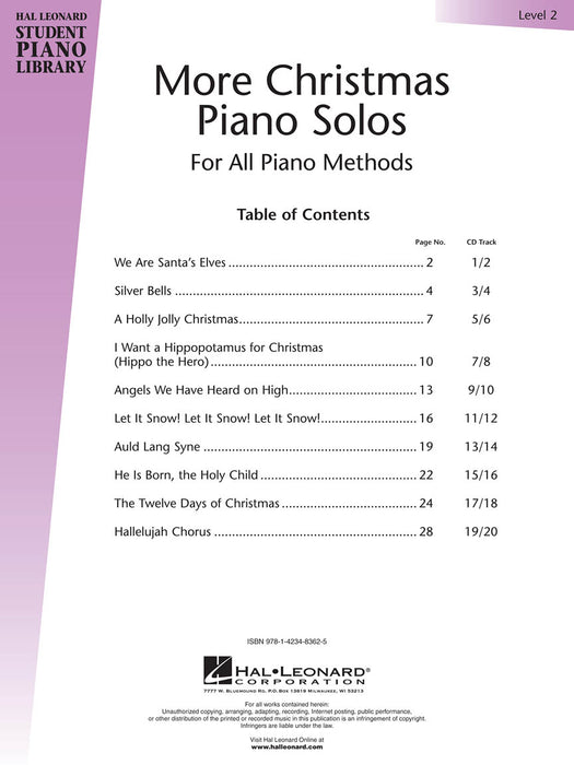More Christmas Piano Solos - Level 2 Hal Leonard Student Piano Library 鋼琴 獨奏 鋼琴 | 小雅音樂 Hsiaoya Music