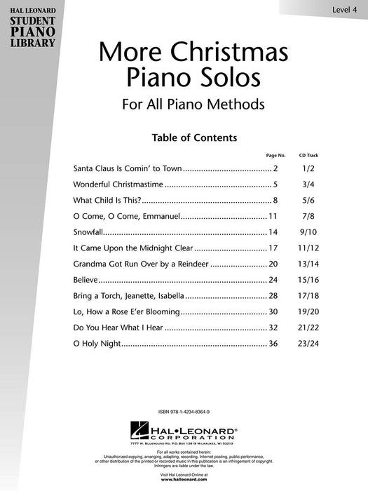 More Christmas Piano Solos - Level 4 Hal Leonard Student Piano Library 鋼琴 獨奏 鋼琴 | 小雅音樂 Hsiaoya Music