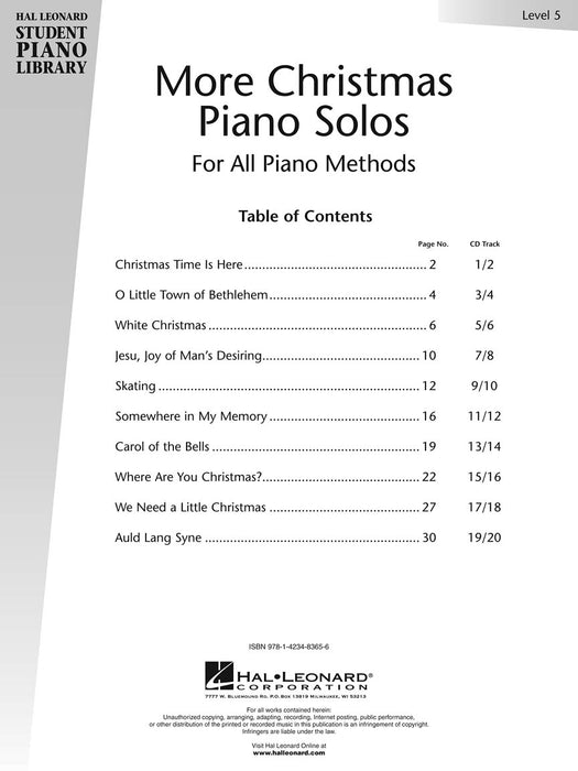 More Christmas Piano Solos - Level 5 Hal Leonard Student Piano Library 鋼琴 獨奏 鋼琴 | 小雅音樂 Hsiaoya Music