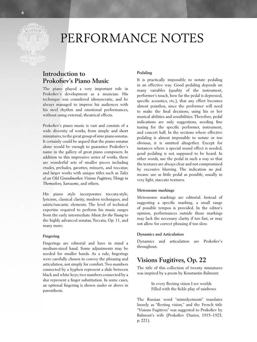 Sergei Prokofiev - Visions Fugitives, Op. 22 With Access to Online Audio of Performances 瞬間幻影 | 小雅音樂 Hsiaoya Music