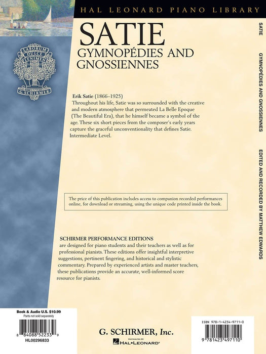 Satie - Gymnopédies and Gnossiennes Piano With Online Audio of Performances Schirmer Performance Edit 薩悌 裸體戰士舞 鋼琴 | 小雅音樂 Hsiaoya Music
