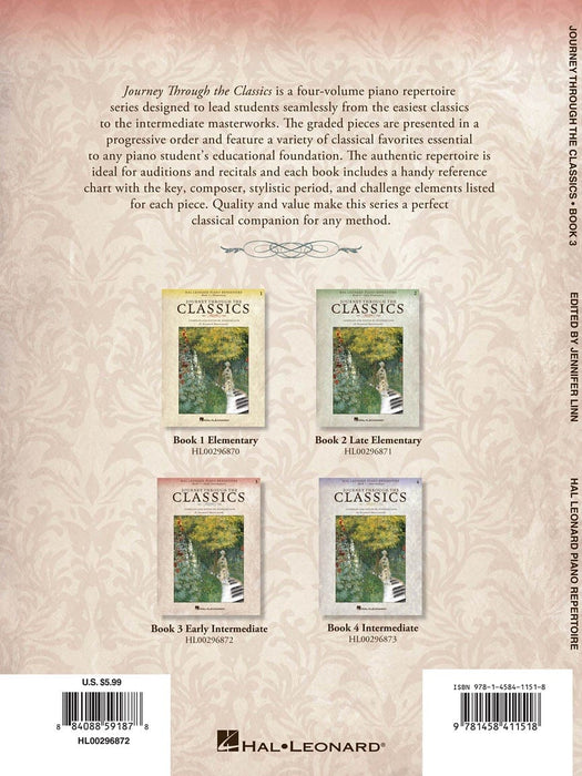 Journey Through the Classics: Book 3 Early Intermediate Hal Leonard Piano Repertoire 鋼琴 | 小雅音樂 Hsiaoya Music