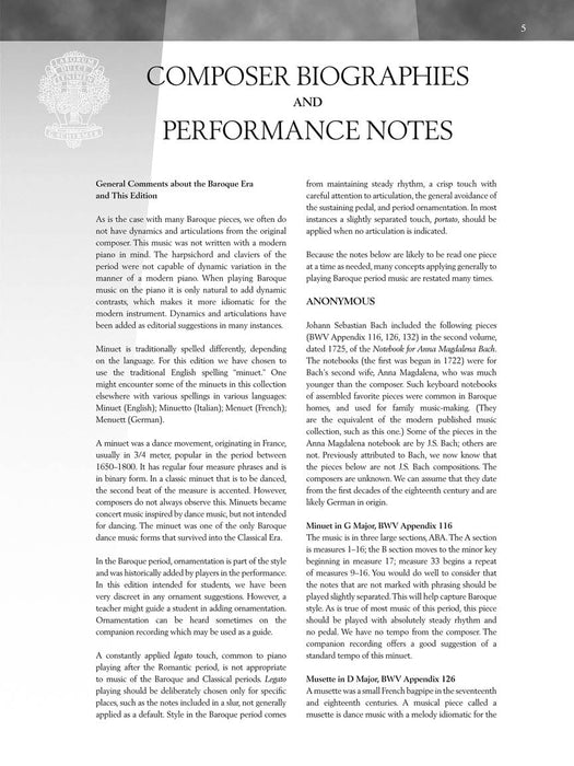 The Baroque Era Book with Online Audio Access Early Intermediate Level 巴洛克 | 小雅音樂 Hsiaoya Music