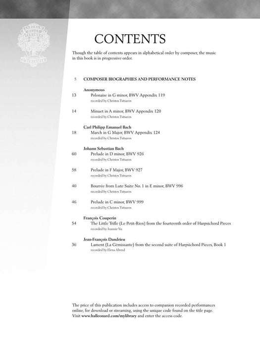 The Baroque Era Book with Online Audio Access Intermediate Level 巴洛克 | 小雅音樂 Hsiaoya Music