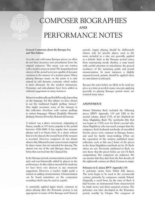 The Baroque Era Book with Online Audio Access Intermediate Level 巴洛克 | 小雅音樂 Hsiaoya Music