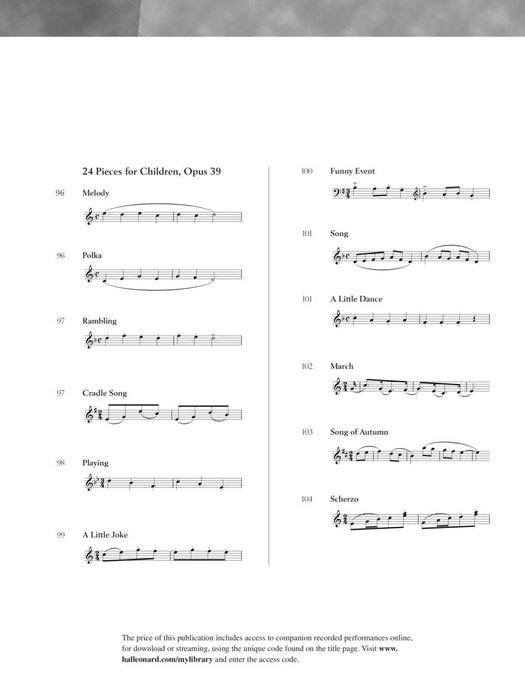 Dmitri Kabalevsky - Pieces for Children, Op. 27 and 39 Schirmer Performance Editions 小品 | 小雅音樂 Hsiaoya Music