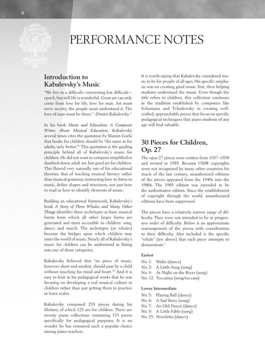 Dmitri Kabalevsky - Pieces for Children, Op. 27 and 39 Schirmer Performance Editions 小品 | 小雅音樂 Hsiaoya Music