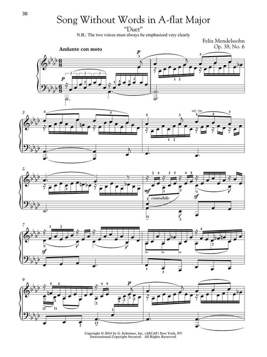 Mendelssohn - Selections from Songs Without Words Book with Online Audio 無言歌 | 小雅音樂 Hsiaoya Music