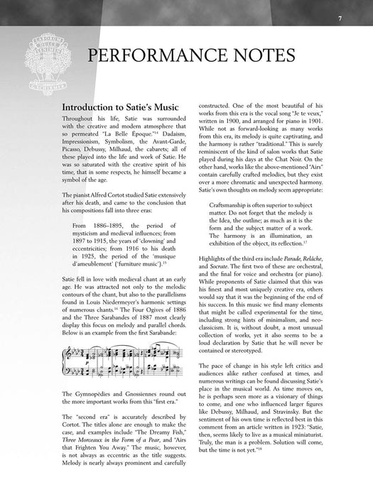 Satie - Gymnopédies and Gnossiennes Schirmer Performance Editions Book Only 薩悌 裸體戰士舞 | 小雅音樂 Hsiaoya Music