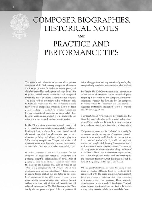 The 20th Century - Upper Elementary Level 30 Piano Pieces 鋼琴 小品 | 小雅音樂 Hsiaoya Music