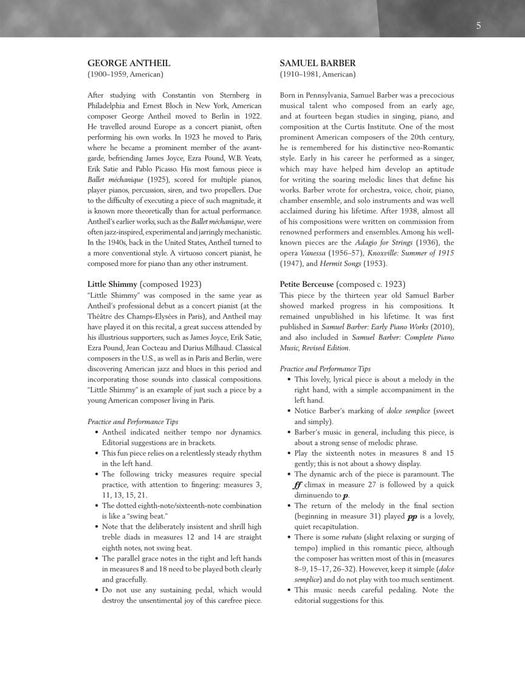 The 20th Century - Intermediate Level 25 Pieces by Barber, Bartók, Kabalevsky, Khachaturian, Prokofiev, 小品 | 小雅音樂 Hsiaoya Music