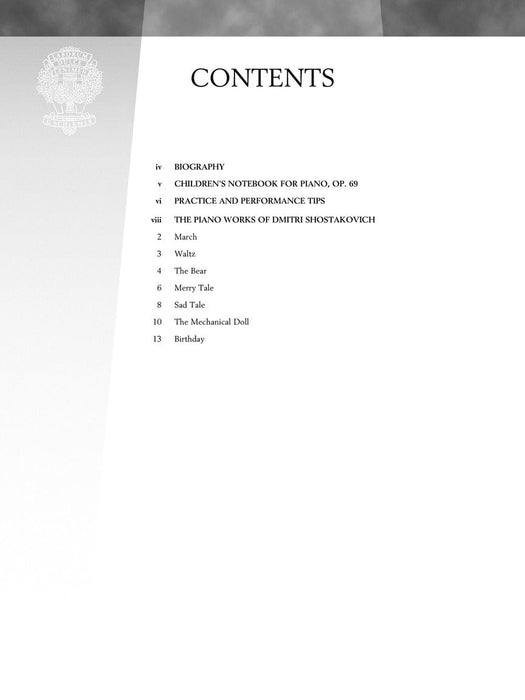 Shostakovich - Children's Notebook, Opus 69 Schirmer Performance Editions Hal Leonard Piano Library 蕭斯塔科維契‧德米特里 鋼琴 | 小雅音樂 Hsiaoya Music