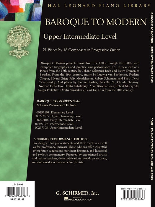 Baroque to Modern: Upper Intermediate Level 21 Pieces by 18 Composers in Progressive Order 巴洛克 小品 | 小雅音樂 Hsiaoya Music