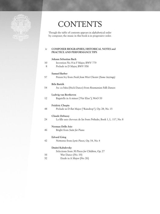 Baroque to Modern: Upper Intermediate Level 21 Pieces by 18 Composers in Progressive Order 巴洛克 小品 | 小雅音樂 Hsiaoya Music