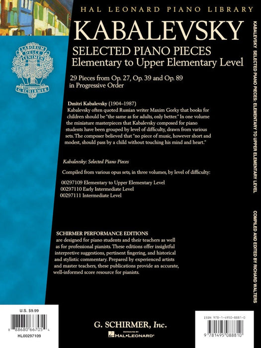 Dmitri Kabalevsky - Selected Piano Pieces Elementary to Upper Elementary Level 鋼琴 小品 | 小雅音樂 Hsiaoya Music