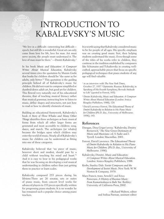 Dmitri Kabalevsky - Selected Piano Pieces Elementary to Upper Elementary Level 鋼琴 小品 | 小雅音樂 Hsiaoya Music