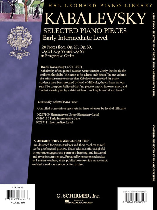Dmitri Kabalevsky - Selected Piano Pieces Early Intermediate Level 鋼琴 小品 | 小雅音樂 Hsiaoya Music