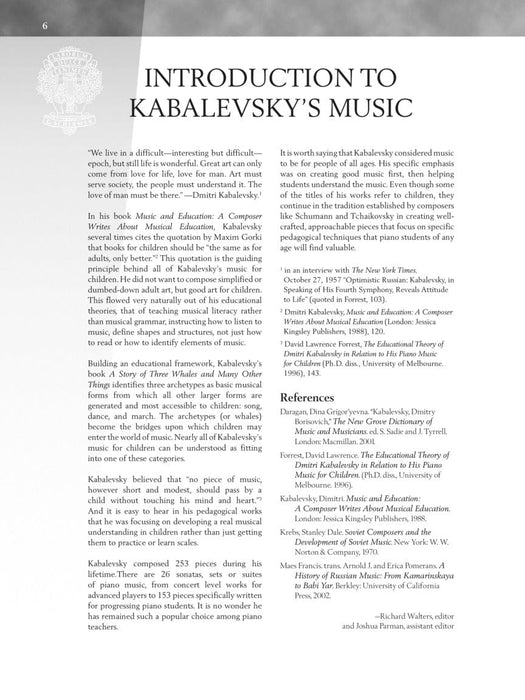 Dmitri Kabalevsky - Selected Piano Pieces Early Intermediate Level 鋼琴 小品 | 小雅音樂 Hsiaoya Music