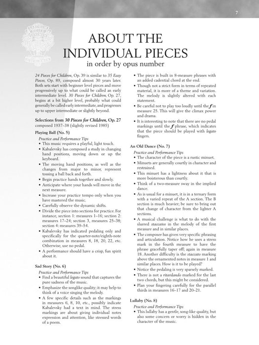 Dmitri Kabalevsky - Selected Piano Pieces Early Intermediate Level 鋼琴 小品 | 小雅音樂 Hsiaoya Music