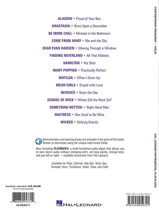 Contemporary Broadway Instrumental Play-Along for Violin 百老匯 小提琴 | 小雅音樂 Hsiaoya Music