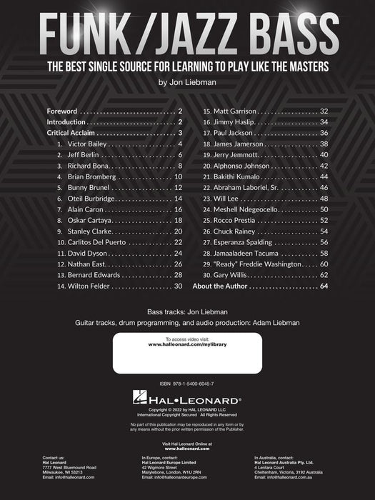 Funk/Jazz Bass The Best Single Source for Learning to Play Like the Masters Video Access Included 單曲 | 小雅音樂 Hsiaoya Music