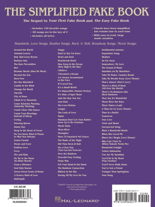 Simplified Fake Book - 2nd Edition 100 Songs in the Key of C 費克 | 小雅音樂 Hsiaoya Music