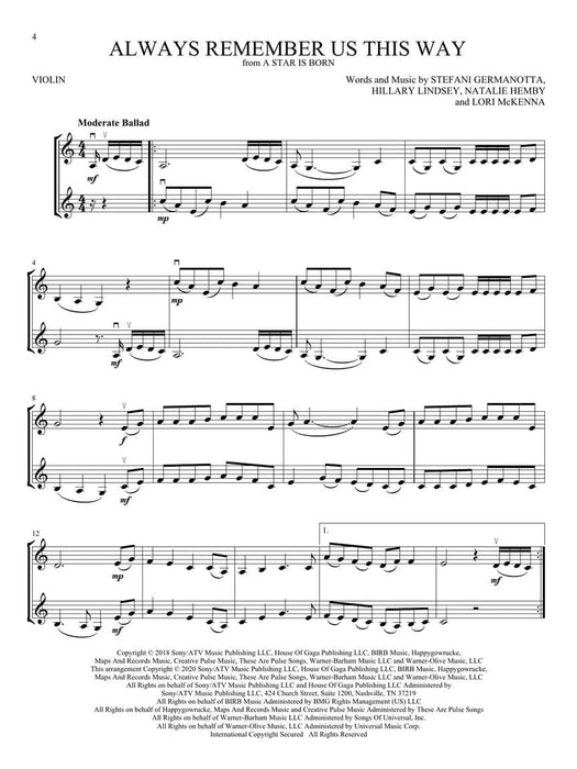 Movie Hits for Violin Duet 小提琴 二重奏 | 小雅音樂 Hsiaoya Music