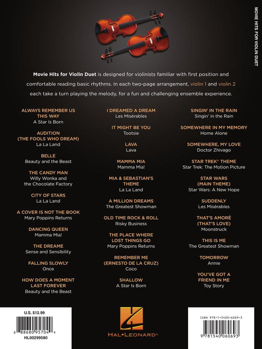 Movie Hits for Violin Duet 小提琴 二重奏 | 小雅音樂 Hsiaoya Music