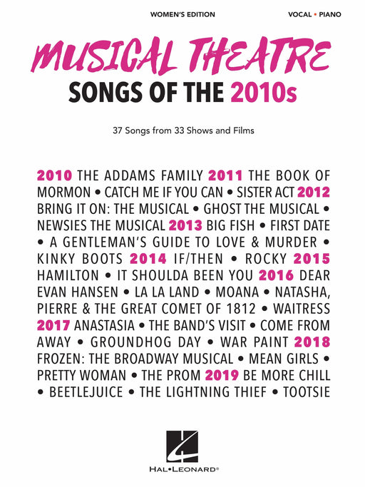 Musical Theatre Songs of the 2010s: Women's Edition 37 Songs from 33 Shows and Films | 小雅音樂 Hsiaoya Music