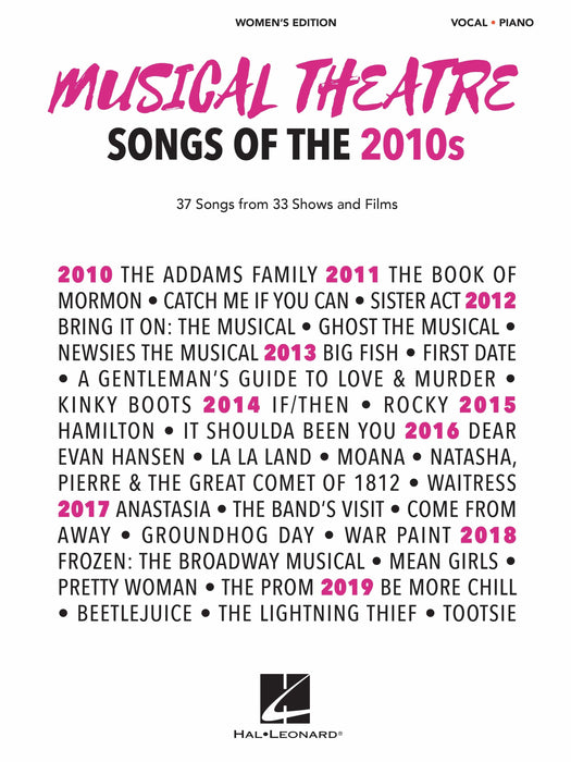 Musical Theatre Songs of the 2010s: Women's Edition 37 Songs from 33 Shows and Films | 小雅音樂 Hsiaoya Music