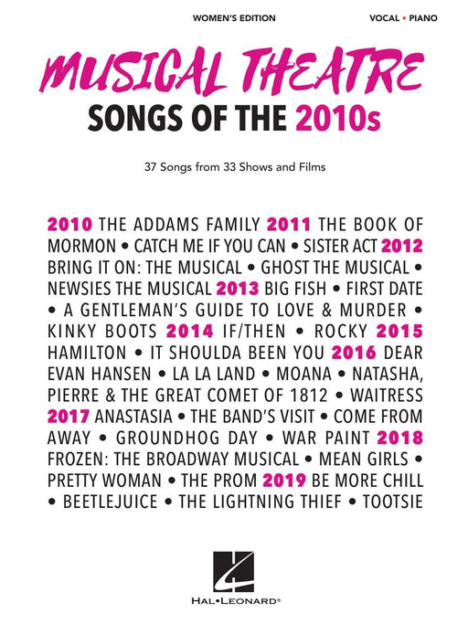 Musical Theatre Songs of the 2010s: Women's Edition 37 Songs from 33 Shows and Films | 小雅音樂 Hsiaoya Music