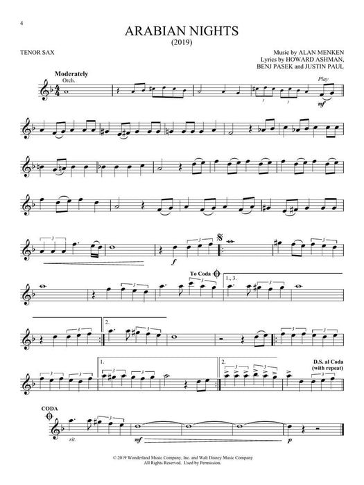 Aladdin Instrumental Play-Along Series for Tenor Sax | 小雅音樂 Hsiaoya Music