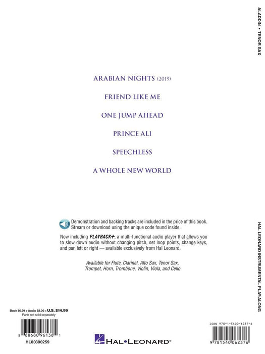 Aladdin Instrumental Play-Along Series for Tenor Sax | 小雅音樂 Hsiaoya Music